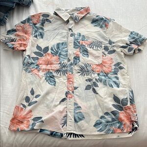 Floral Short Sleeve Button-Up Shirt